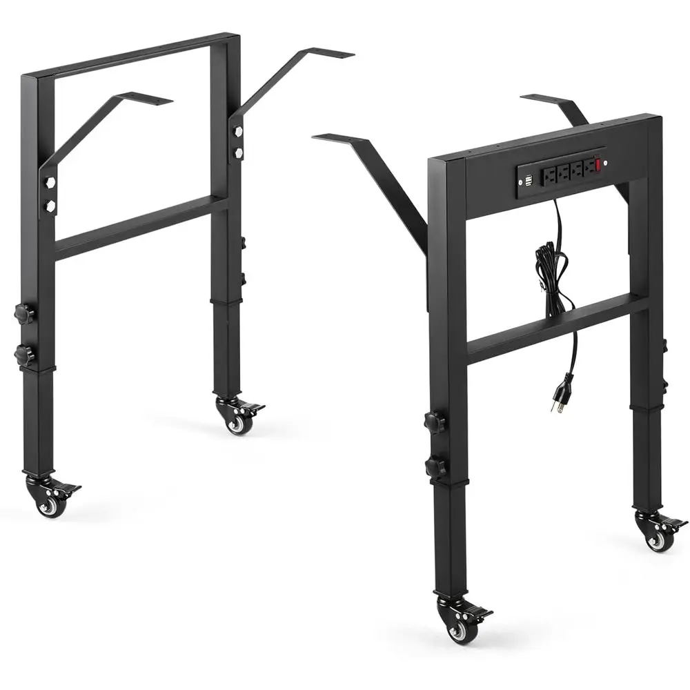 

19.6-Inch Depth Workbench e, Height Adjustable 28.5" to 33.8",Set o 4 Metal Wheels with Brakes, Heavy Duty Industrial DIY urnitu