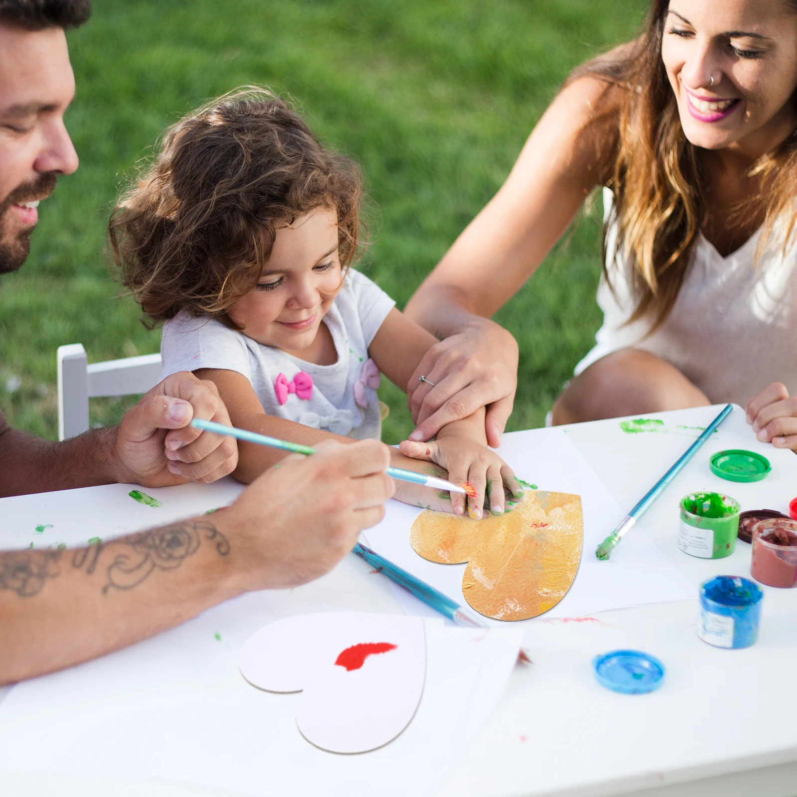 

Blank Heart Canvas Boards 5pcs Cotton Panels for Oil Painting DIY Art Crafts White Artist Paper Board Beginner Drawing Prints