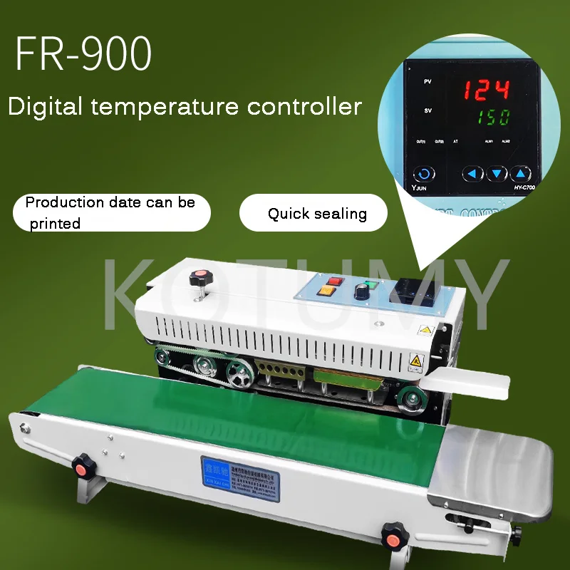 FR-900 Automatic Continuous Band Sealer Horizontal Auto Sealing Machine Horizontal Bag Sealer For Bag-Making Print Date