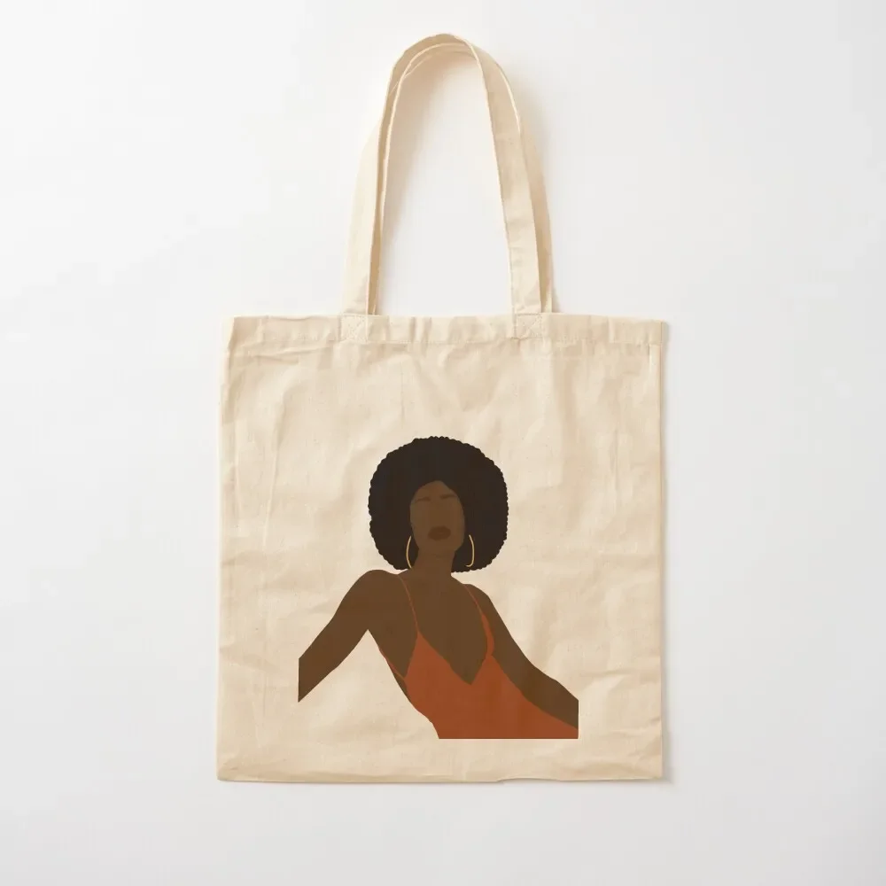 

Afro Woman Minimal Art Tote Bag cloth bag woman cute tote bag