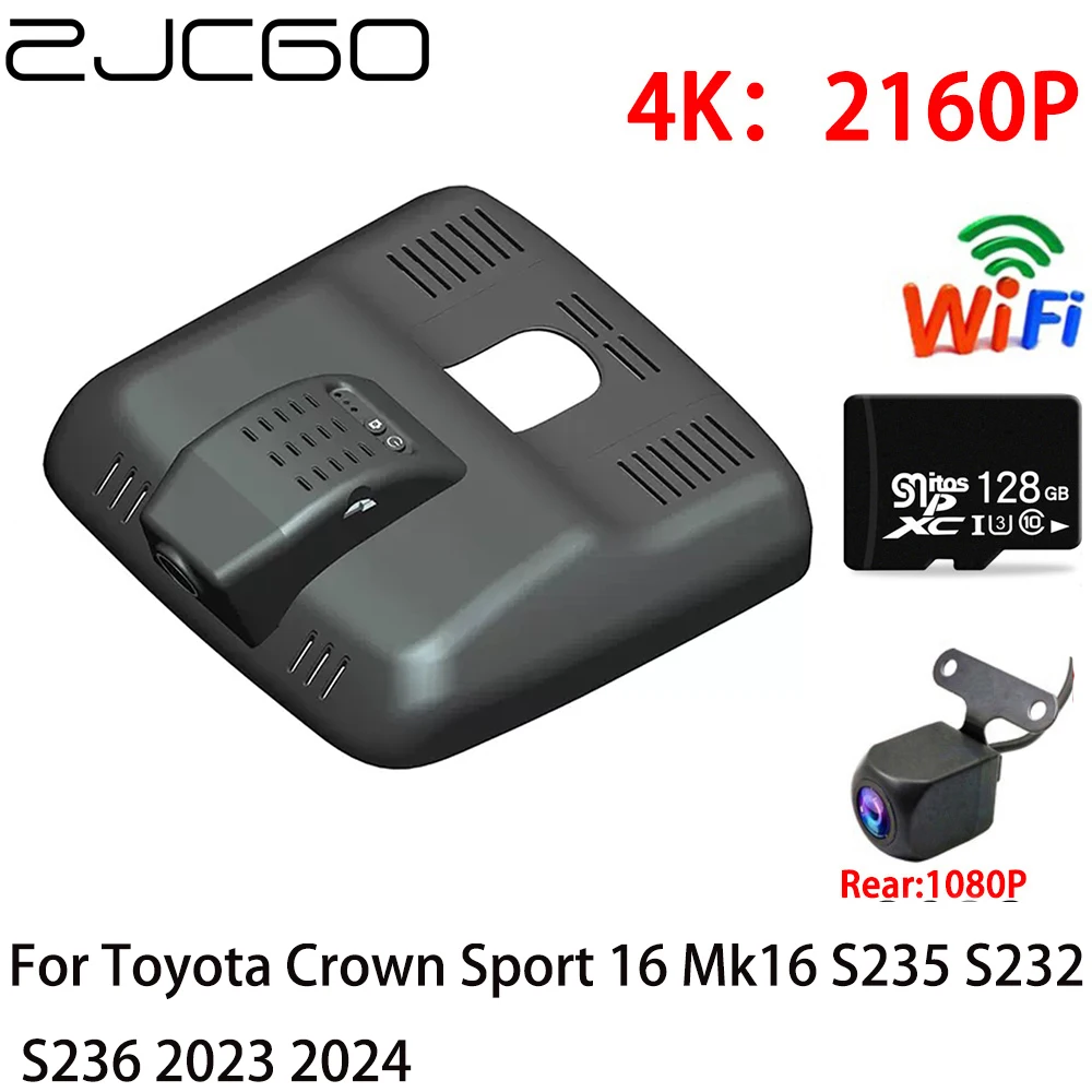 

ZJCGO 2K 4K Car DVR Dash Cam Wifi Front Rear Camera 2 Lens 24h Parking for Toyota Crown Sport 16 Mk16 S235 S232 S236 2023 2024