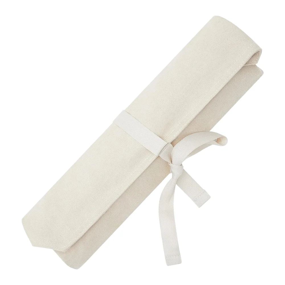 Canvas Cutting Roll for Culinary Professionals with 5 Individual Slots 9.5 Inch Depth and Tie Straps for Closure