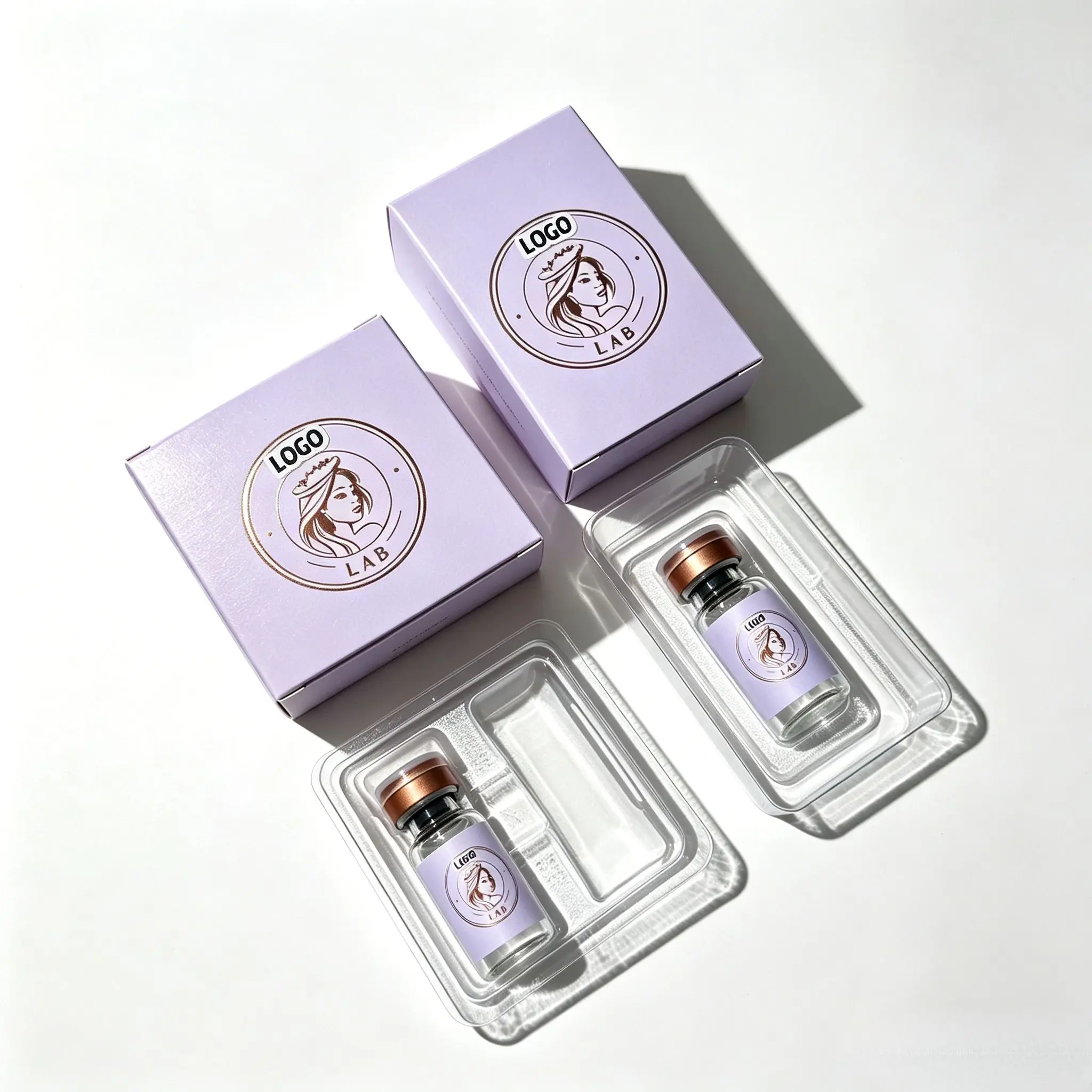 Non-toxic Self-adhesive Vinyl Labels,Custom Boxes and Commercial Tags for 3ml 5ml 10ml Peptide Care Products