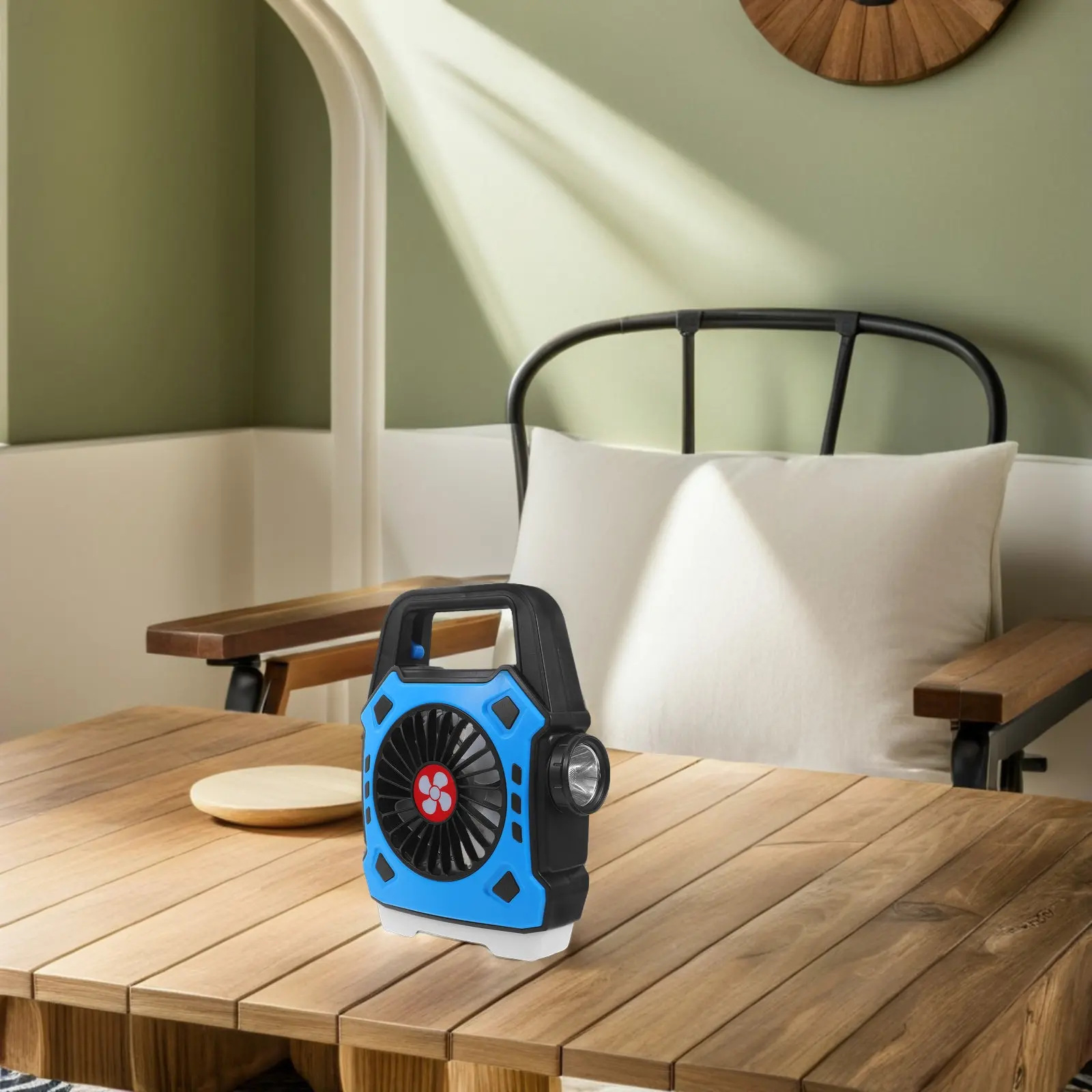 

Portable Fan Lamp Multifunction Rechargeable LED Camping Light Fan for Outdoor Hiking Emergency Worksite Travel Compact Quiet
