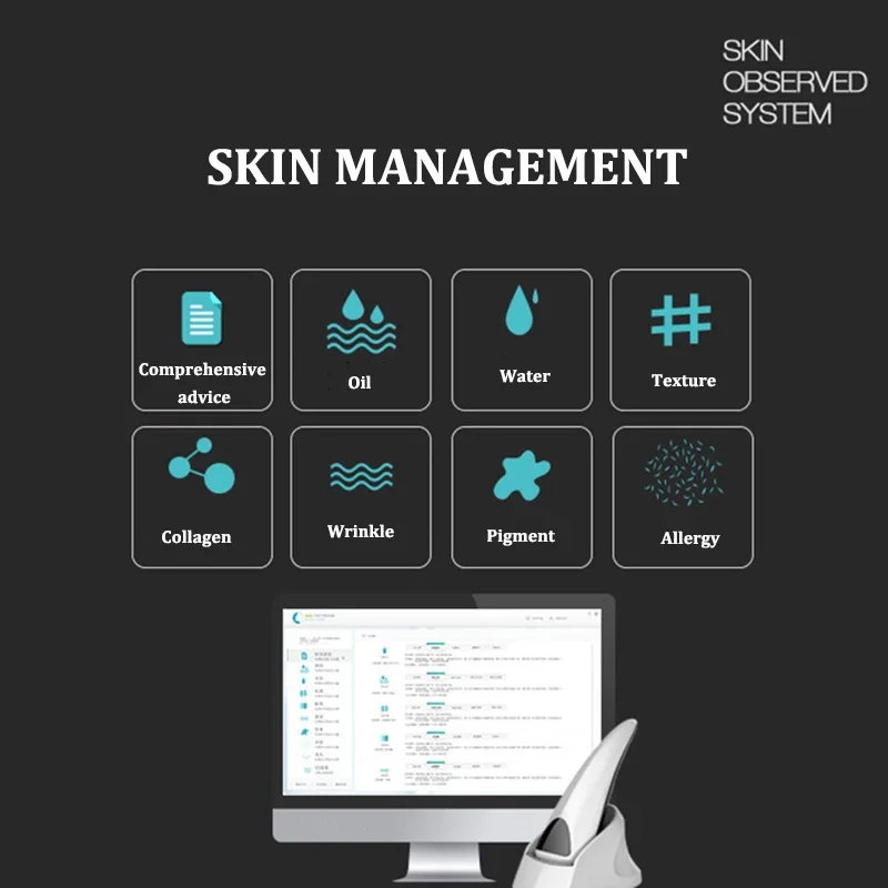 

Портативный испанский, английский, французский, многоязычный, УФ-анализатор кожи, машина для тестирования кожи лица, увеличительное устройство для осмотра