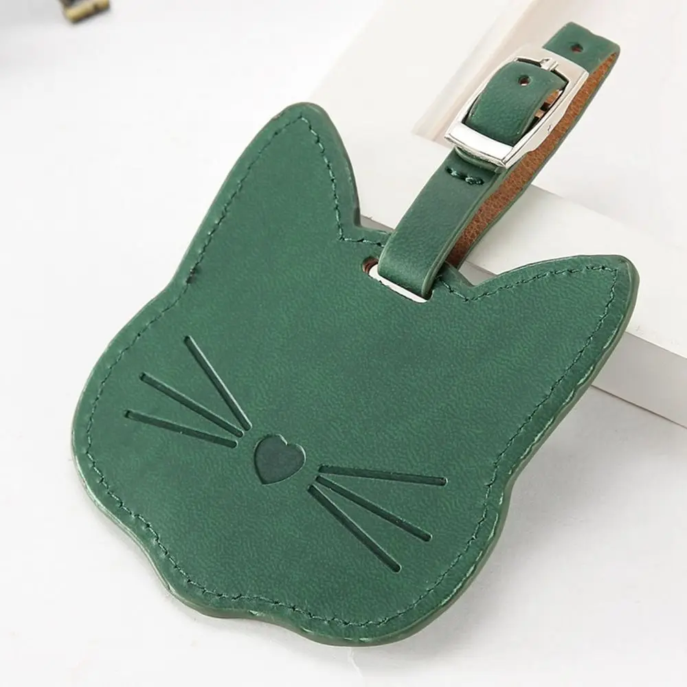 Soft Cat Shape Airplane Check-in Holiday Travel PU Leather Airplane Suitcase Tag Travel Accessories Luggage Tag Boarding Pass