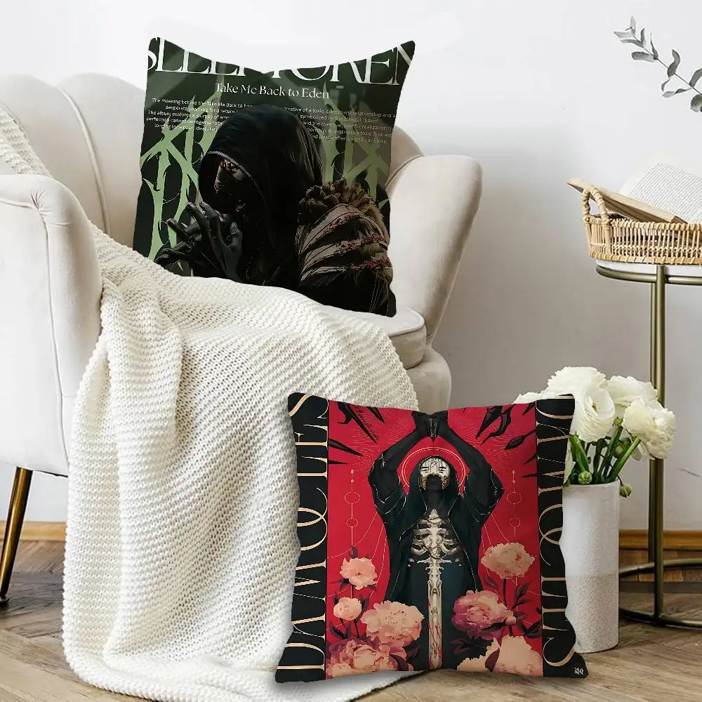 Sleep Rock Band T-Token Decorative Room Aesthetics Pillow Case Home Decor Bedroom Sofa Bed Couch Pillow Cover 45x45