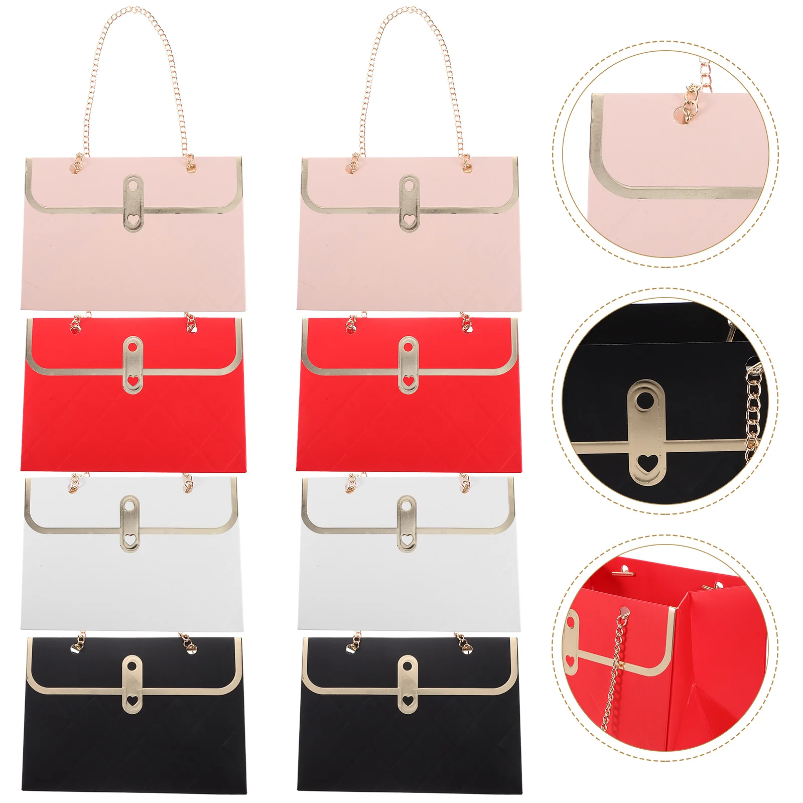 กระเป๋าใส่กระดาษของขวัญแบบพกพา8ชิ้นสำหรับปาร์ตี้ของขวัญภาชนะห่อดอกไม้