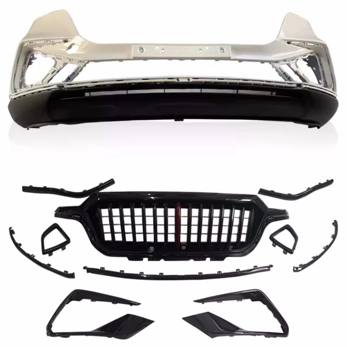

For Hongqi HS5 2019-2022 Modified Grill Front Bumper Fog Lamp Frame Bumper Trim Surround Body Kit Car Accessories