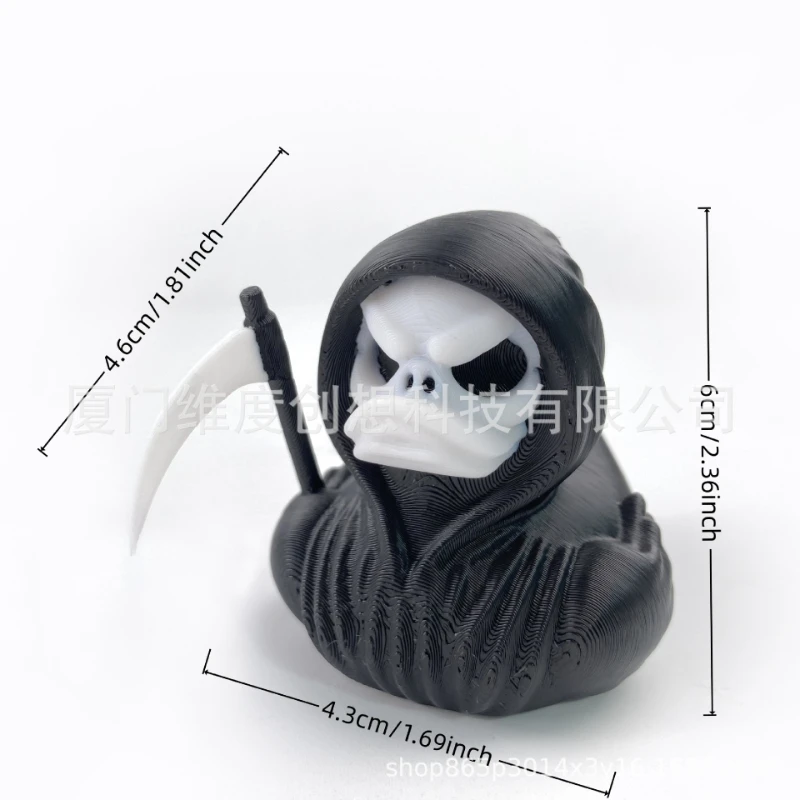 Grim Reaper Duck Eine 3D-gedruckte gruselige Todesente-Statue, geeignet für Heimdekoration, Halloween-Dekoration für Spukhaus-Party
