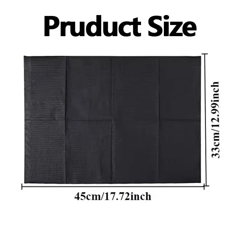 60/80Pcs Black Disposable Tattoo Table Pad Striated Non‑woven Waterproof Desk Mat for Nail Microblading Salon Beauty Accessories