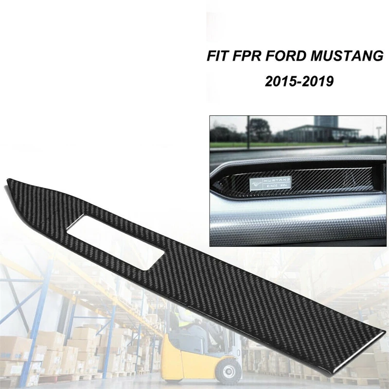 

Обложка панели приборной панели из углеродного волокна ABS для Ford Mustang 2015-2019