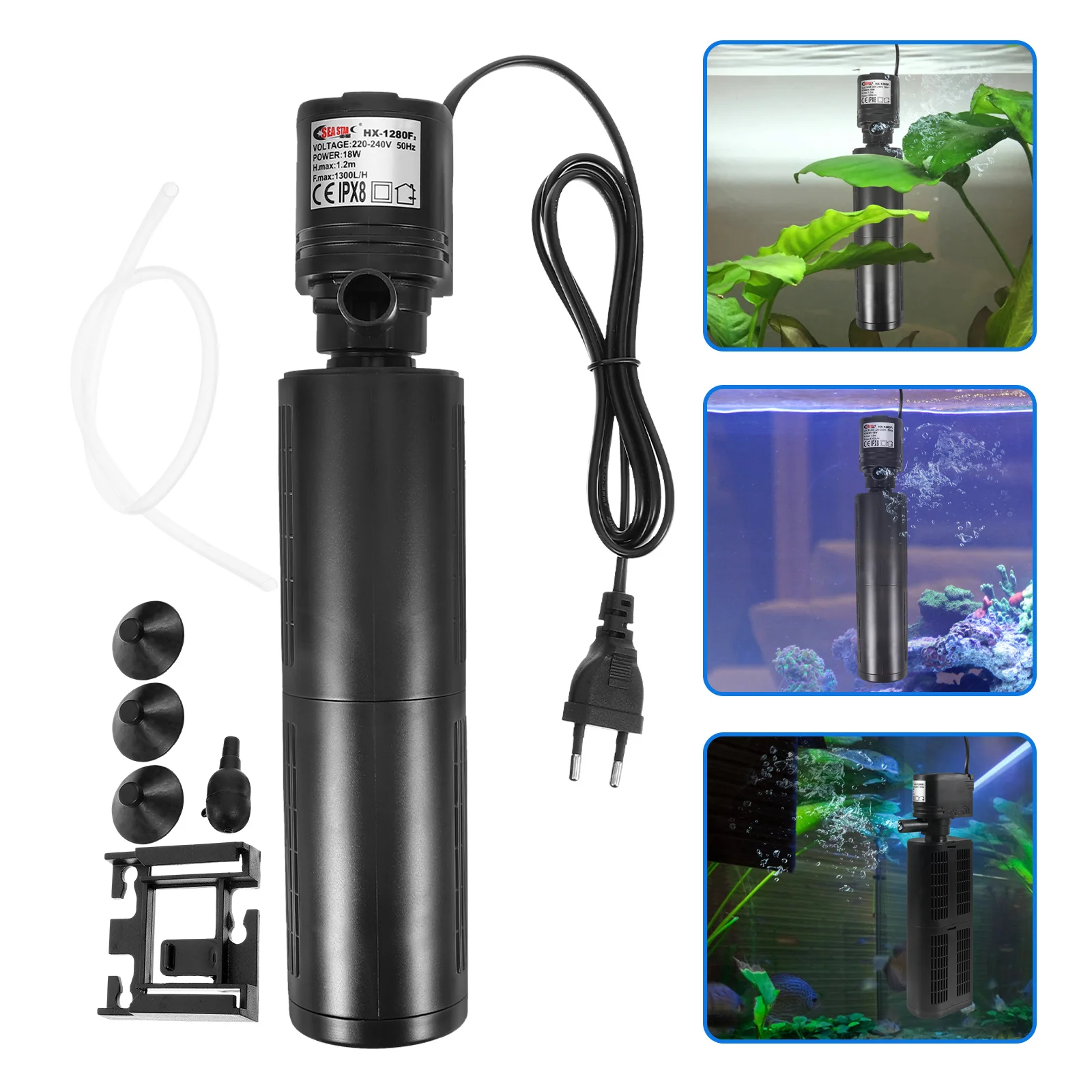 

Aquarium Internal Filter Multi-Functional Submersible Power Filter Compact Size Efficient Fish Tank Cleaner Oxygenator