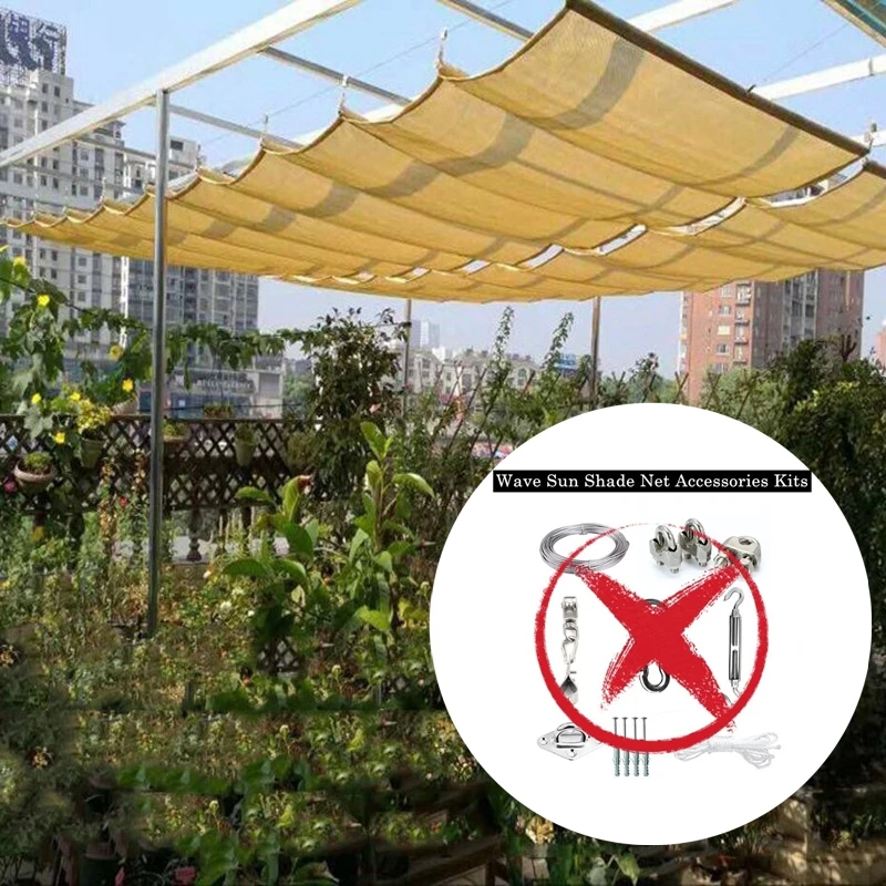 Customize Telescopic Wave Sunshade Net HDPE Anti-UV Shading Net Home Terrace Balcony Privacy Safety Fence Netting Canopy Shadow