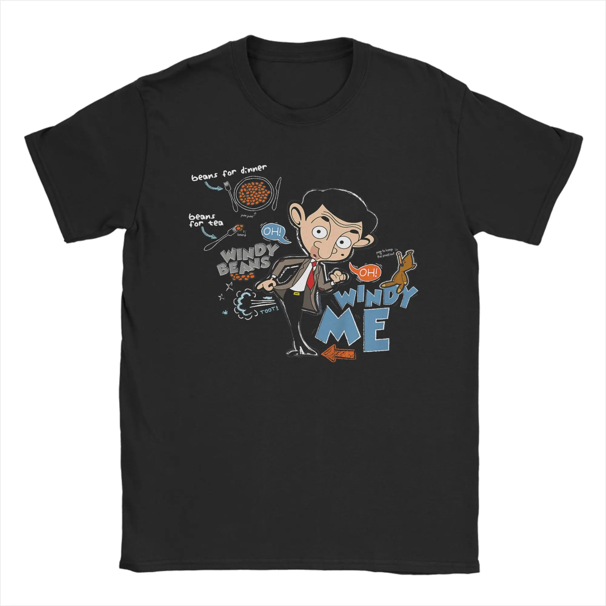 

Mr Bean Windy Bean T-Shirt Trendy Cool T Shirts Short-Sleeve Vintage Tops Summer 100 Cotton Breathable Plus Size 5XL Top Tees