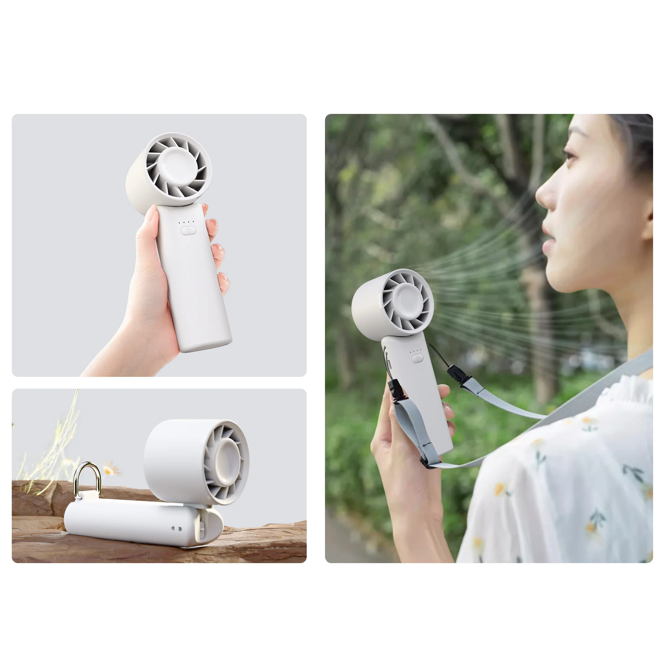 사용자 정의 로고 개인 배터리 USB 미니 팬 금속 후크와 야외 여행 캠핑을위한 작은 휴대용 휴대용 터보 팬