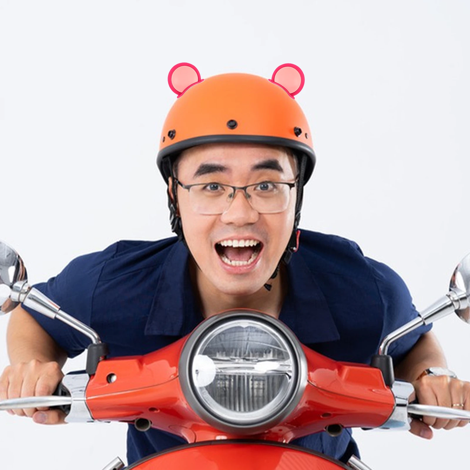 

12pcs Bear Ear Decorations Cute Motorcycle Ornament For Scooter Electric Bike Self-Adhesive Universal Accessories