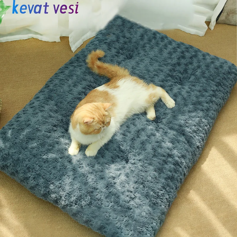 

Winter Plush Cat Bed Soft Thick Pet Sleeping Mat for Small Medium Dogs Cats Warm Non-slip Puppy Kitten Sofa Cushion Pet Supplies