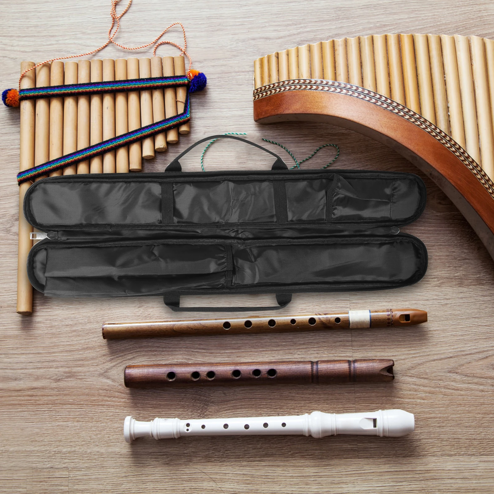 

Bamboo Dizi Portable Flute Bag Waterproof Flute Storage Bag Portable Storage Organizer For Students Musicians