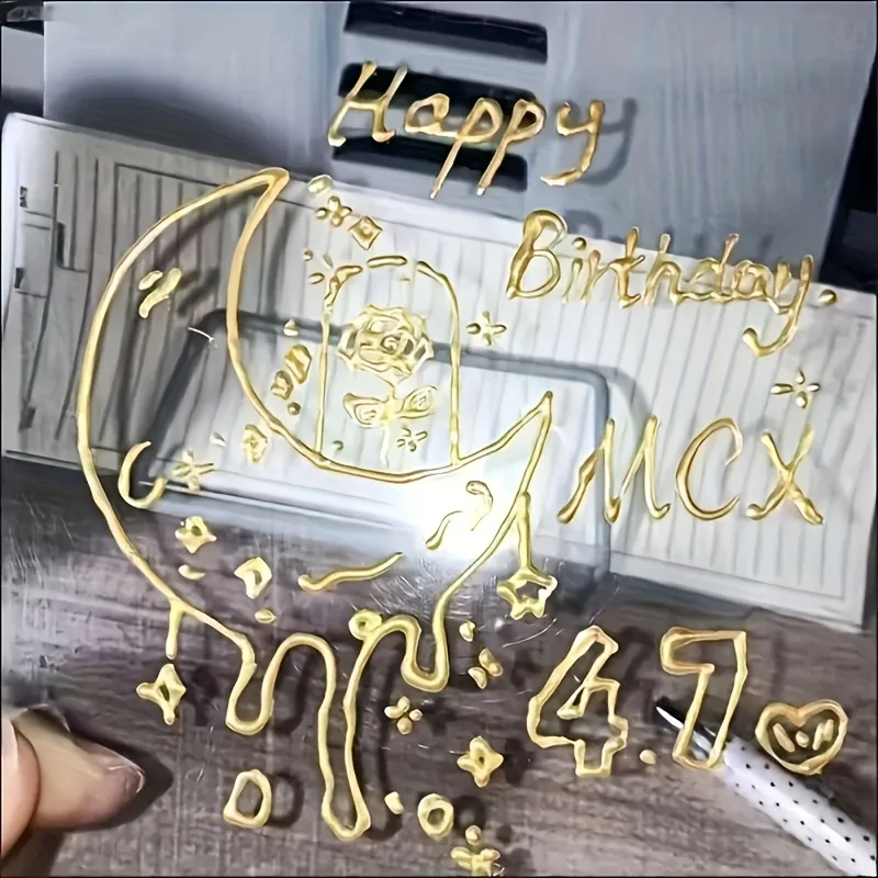 Metallischer 3D-Konturenstift Gold Silber Acrylfarbe Marker Wasserfester Permanentstift für DIY-Handwerk, Nagelkunst, Scrapbooking & Kartenherstellung – Detail 8