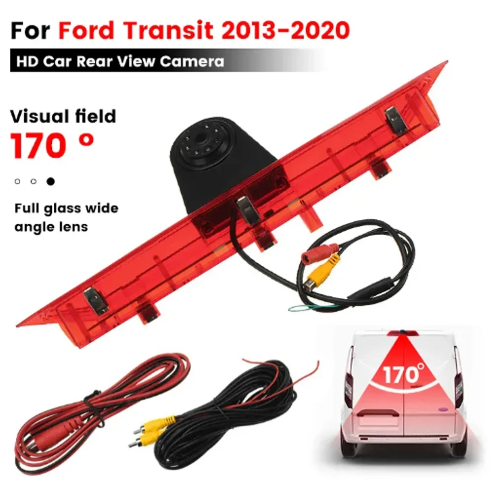 

HD 12V Car Rear View Camera Reverse Backup Paring Night Vision Brake Light For Ford Transit 2013 2014 2015 2016 2017 2018-2020