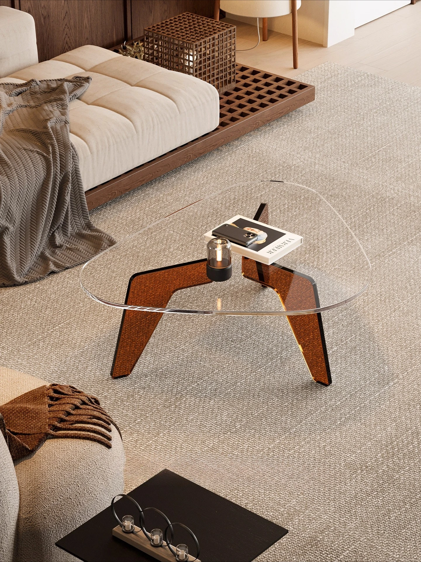 

Living room household tea table sofa art small table non-glass small apartment