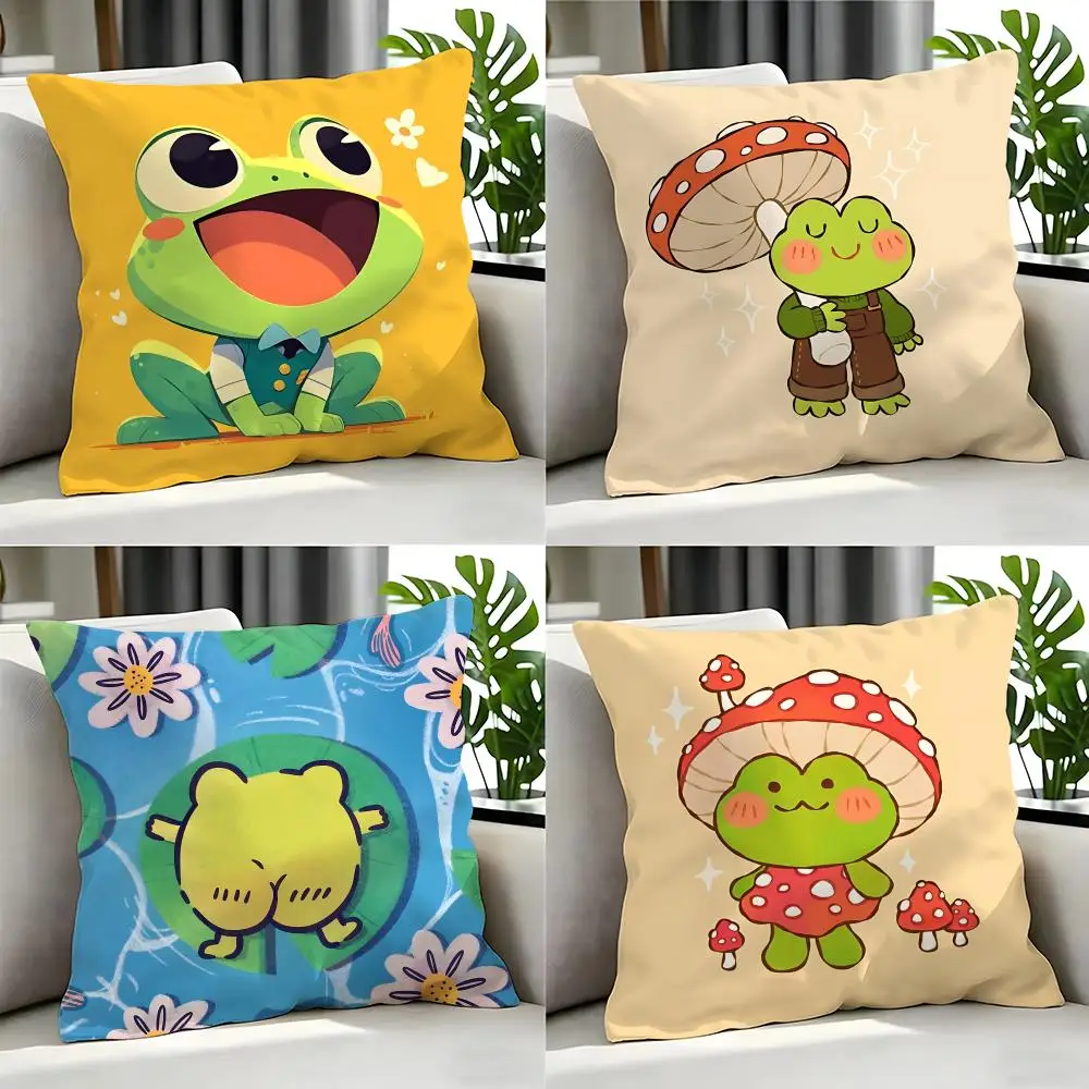 cute cute frog Cushion Cover Cushion Cover Set 4Pcs 50x50 45x45 40x40 Pillowcase Decorative Sofa Home Decor