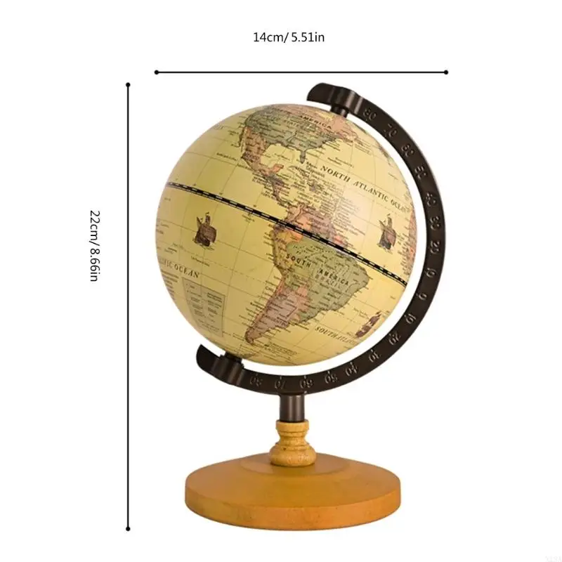 X13A Untique World with Stand Complete Geography Map
