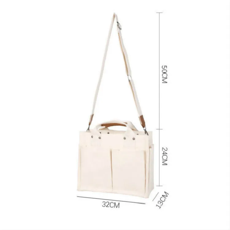 Simple Oxford Shoulder Bag Casual Canvas Tote Women Handbag Purse Solid Color Bookbag Students Crossbody Bags for Women