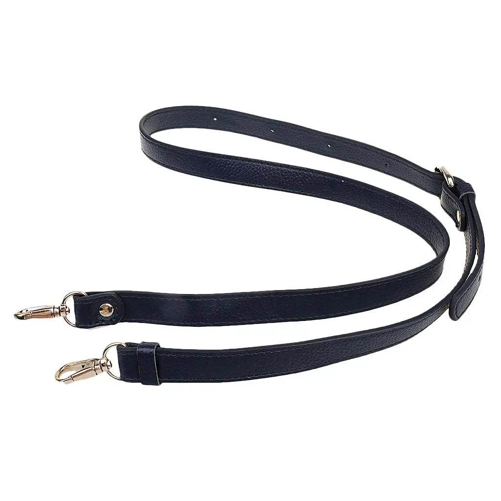 Dark Blue Real Leather Long Crossbody Bag Strap DIY Replacement Handle Belt