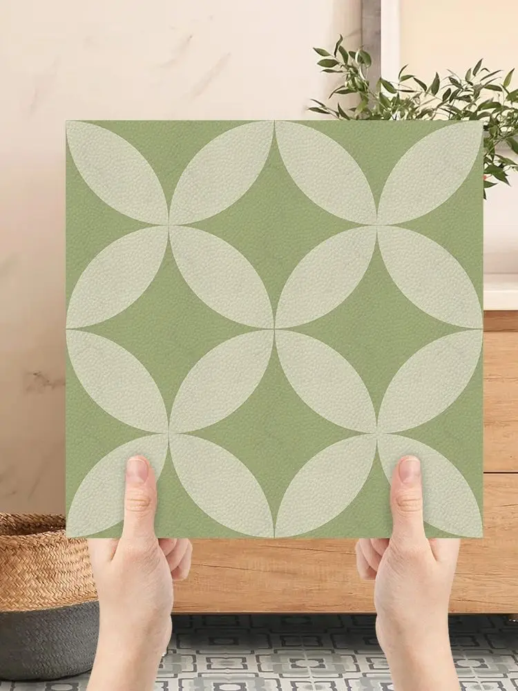 

Напольная плитка 30x30 см, 10 шт., самоклеящаяся, виниловая, с ретро-геометрическим узором, водонепроницаемая, съемная, в марокканском стиле