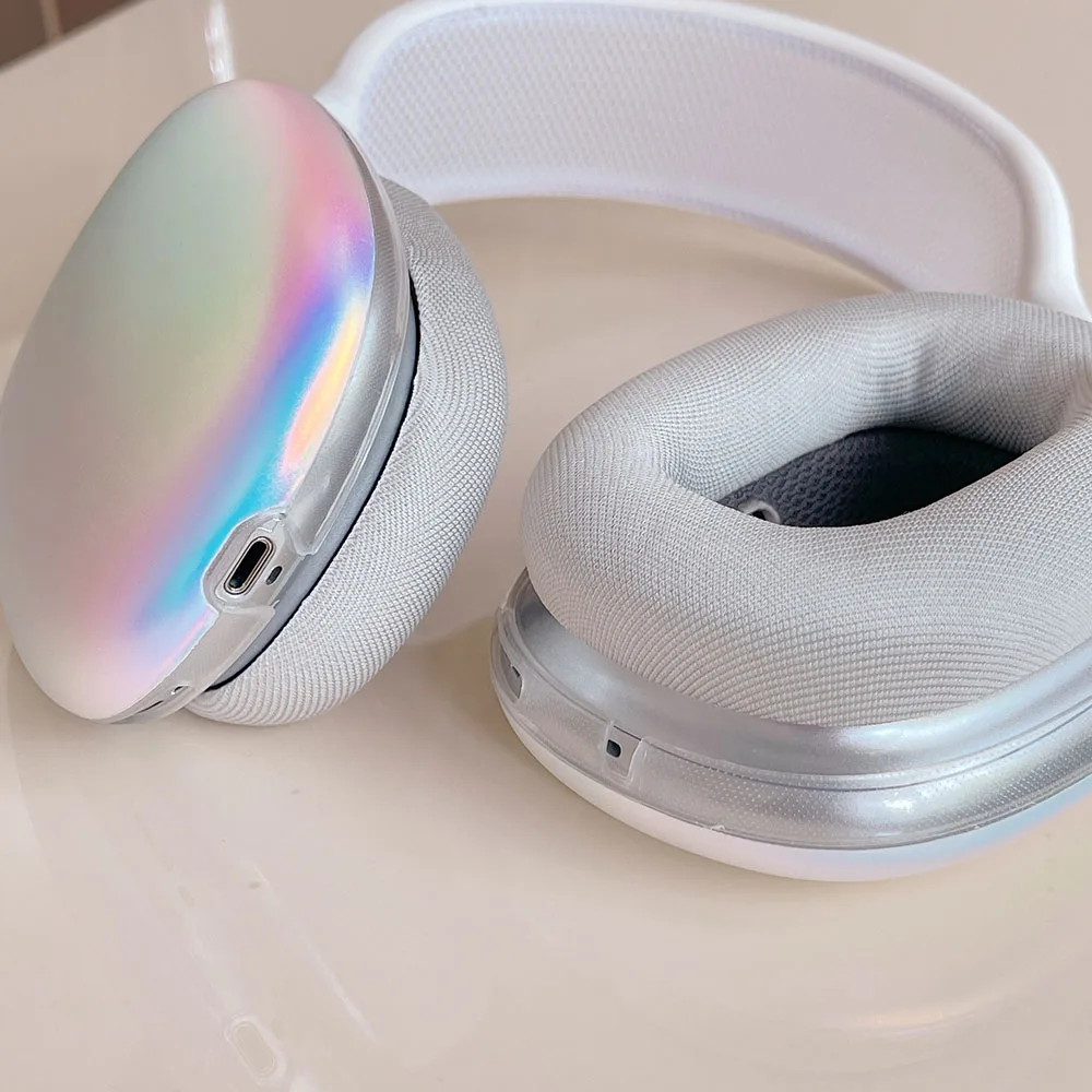 INS Dreamy Laser Gradient Colorful Headset Case For Apple AirPods Max Earphone Protective Cover for AirPods max Cute Cases Girl