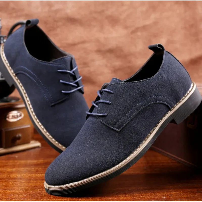

2025 Men's Shoes Luxury Oxford For Men, High-quality Suede Leather Casual Business Shoes With Laces, Wedding Party Large Size