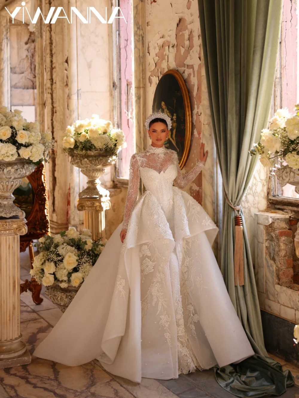 

Detachable Train Beaded Wedding Dress Captivating Lace Appliques Bridal Gown 2026 Customized Graceful Mermaid Dresses For Bride