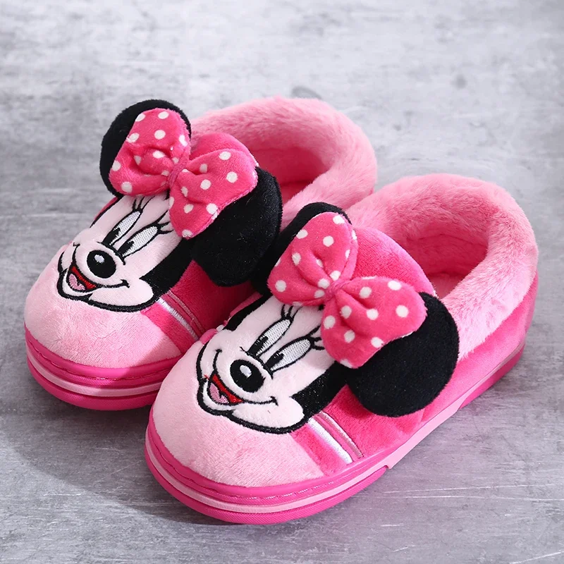 Disney Winter Boys and Girls adorabili pantofole in cotone Mickey mouse camera da letto pantofole calde in peluche per bambini antiscivolo per la