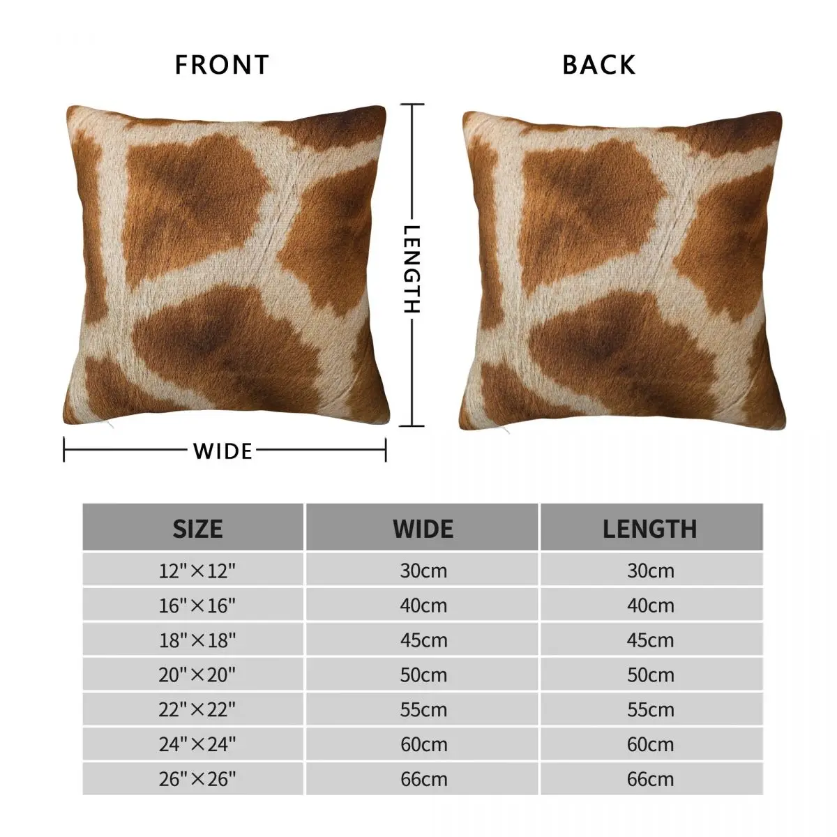 Giraffe Skin African Animal Pillowcase Polyester Linen Velvet Pattern Zip Decorative Pillow Case Bed Cushion Cover 45x45