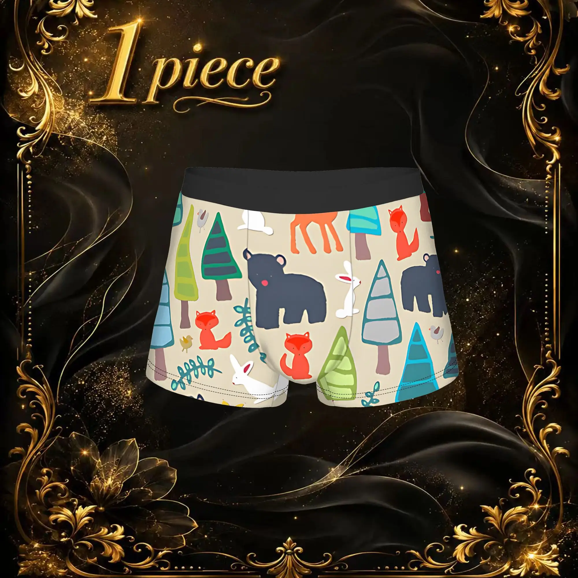 1pc Popular Summer Woodland boxers  Novelty Panties Men's Underwear Print Shorts Boxer Briefs