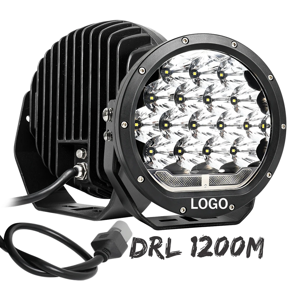 

Hot selling:Emark ECE 1200m 192W Super Bright High Power Led Spotlight 7 9 Inch Car Offroad AUX DRL Led Driving Light for Truck
