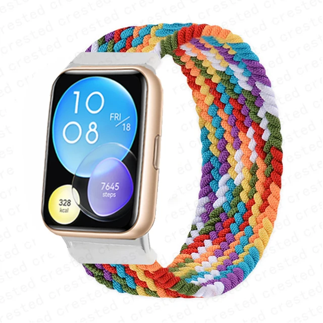 Bracelet en nylon pour montre Huawei Fit 2, bracelet tressé élastique, bracelet à boucle solo, accessoires de montre intelligente