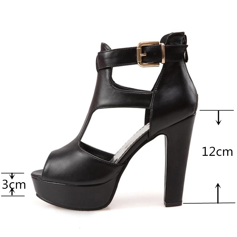 REAVE CAT Women Pumps High Heels Platform Shoes Peep Toe Buckle Spring Spike Heels Ladies Party Shoes Yellow Size 34-43 A1102