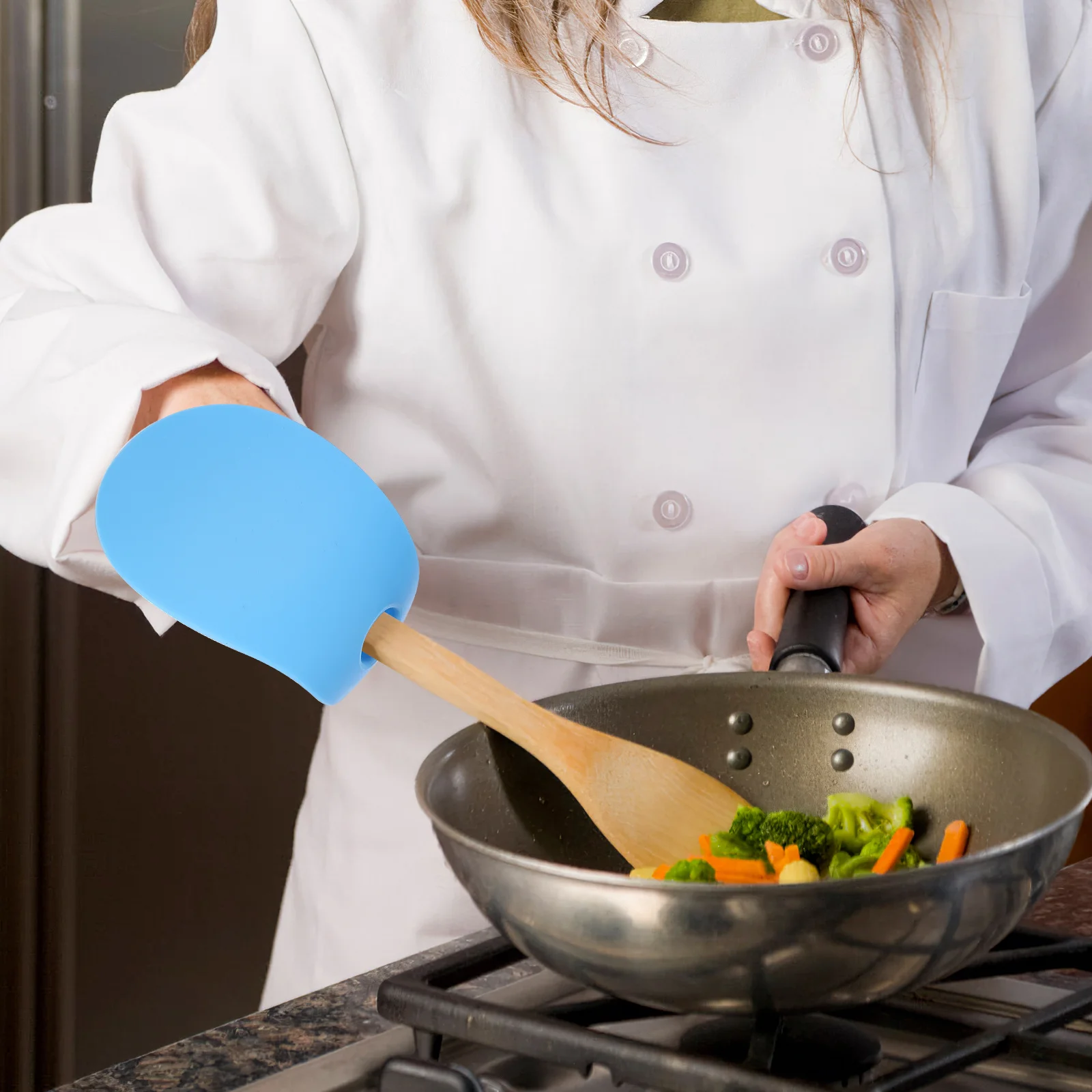 

1Pcs Anti Oil Splashing Hand Protector Heat Resistant Blue Spatula Cover Creative Cooking Tool Kitchen Gadget Spatula Cover