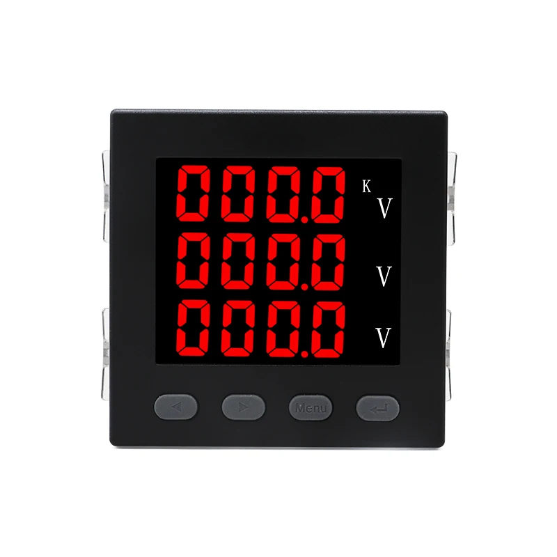 Three Phase/Single-Phase LED Voltage Panel Meter AC220V volt (L-N) AC380V 96*96*78mm