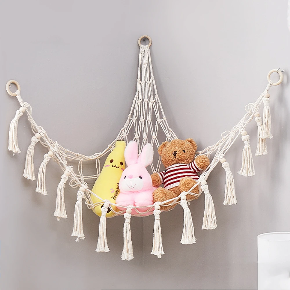 

Macrame Hammock Net Toys Storage Boho Decor Children Room Toys Stuffed Animals Toys Hammock Net Organize Bohemia Soft Storage