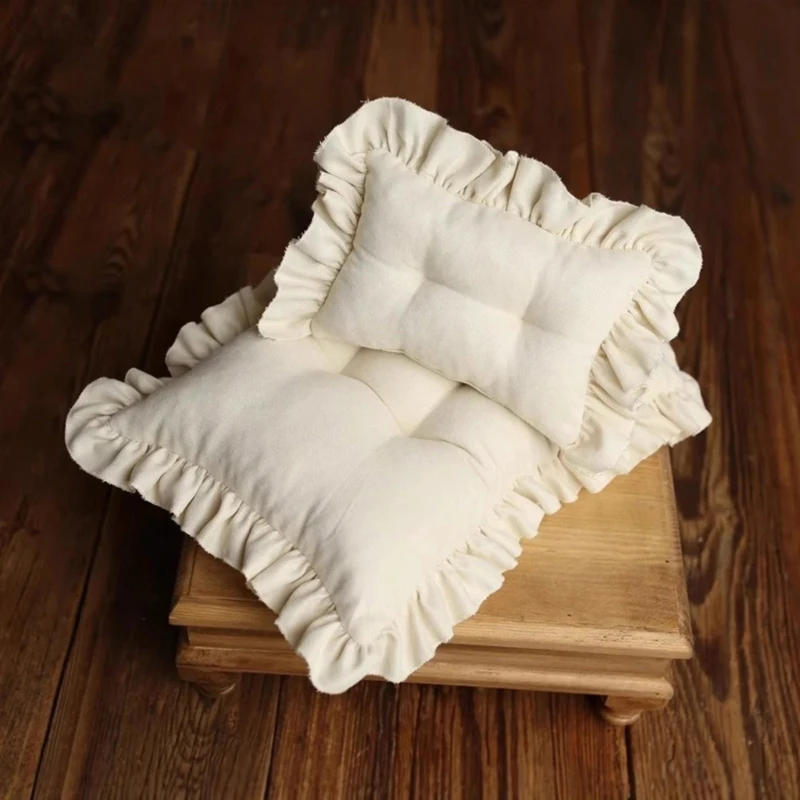 

2 PCs Newborn Photography Props Mattress And Pillow Set Accessories Vintage Bed Cushion For Full Moon Baby Photos Shooting Props