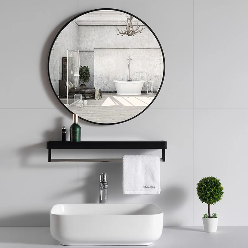 

Creative Border Wall Hanging Round Bathroom Mirror HD Wall Makeup Mirror Nordic Bathroom Accessories Home Decor