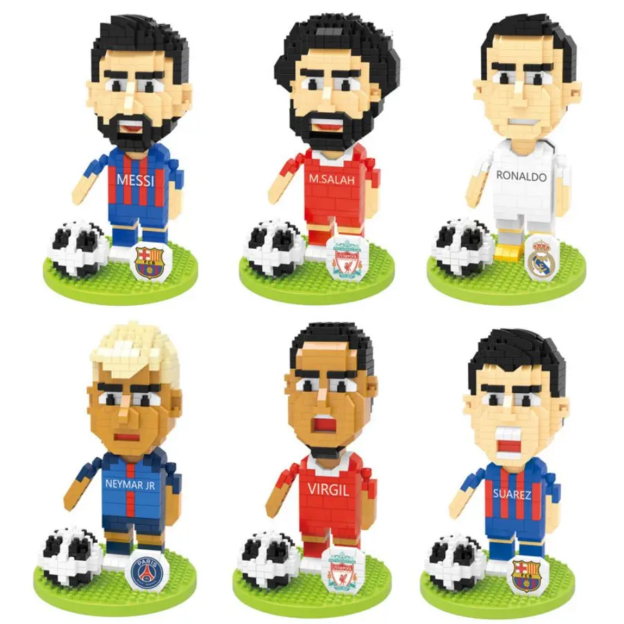 Football star Messi Character Series Model Small Particle Building Blocks Children\'s Puzzle Assembling Building Block Toy Gift