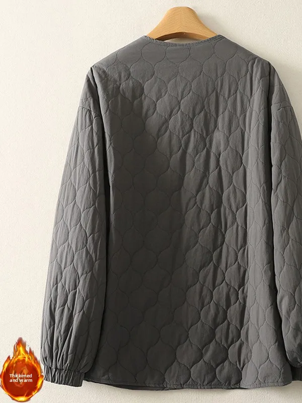 

Authentic Retro Gourd Puffy Jaet Women's Autumn Winter Loose Cotton Fill Sweet Cotton Coat Commute Sle Regular Thin