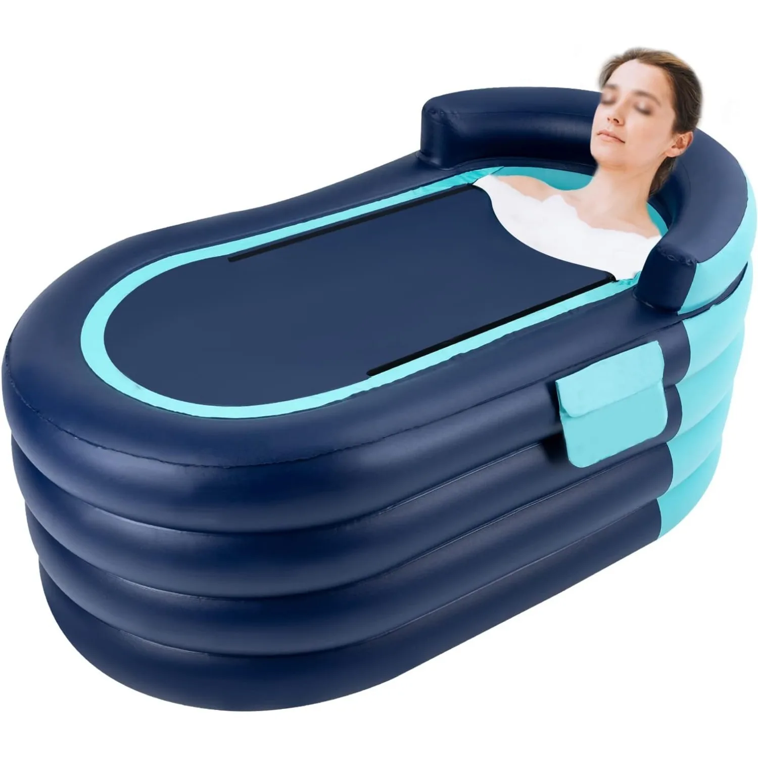 Foldable Inflatable Adult Bathtub with Wireless Electric Air Pump,Freestanding Bathtub for Hot Water Bath Ice Bath,Up To 220Lbs