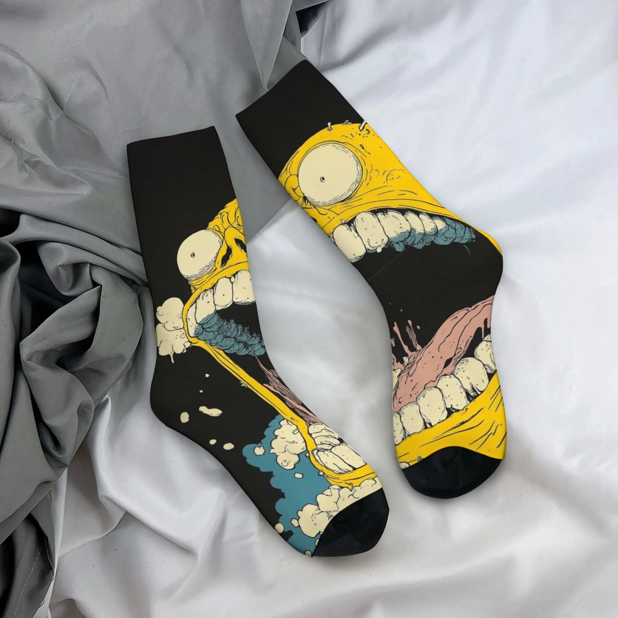 

Funny Face Socks Non-Slip Stretchy Breathable Men's Socks Travel Casual Wear Running Crazy Hilarious Fun Parties Holiday Gifts