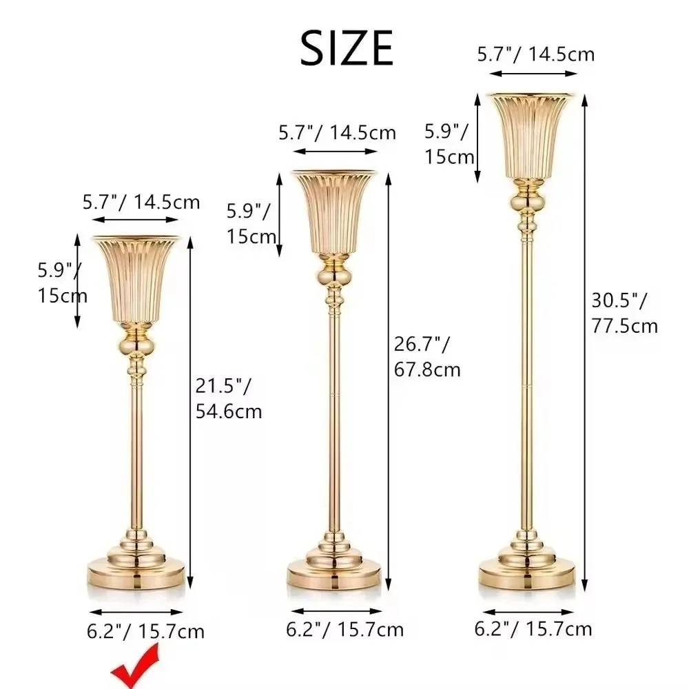 Luxury Golden Flower Vase Metal Flower Arrangement Artificial Vase Table Flower Vase Home Decoration